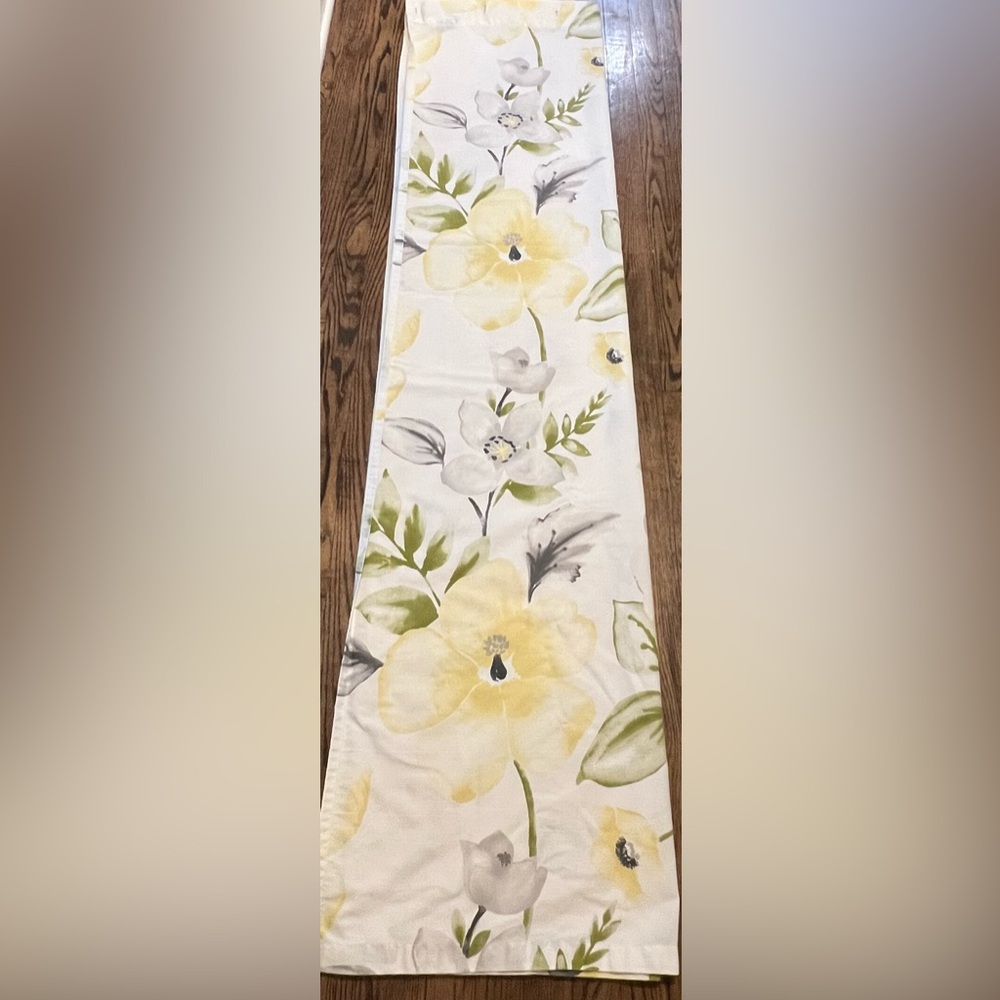 Cynthia Rowley Floral  Cream, Gray and Yellow Shower Curtain